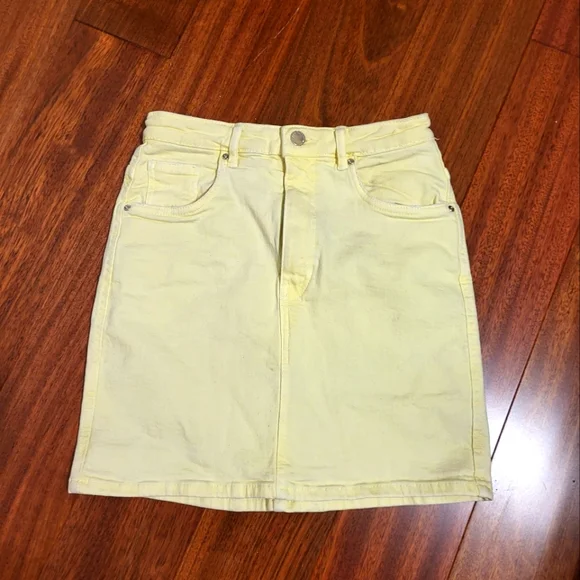 Zara Skirts Zara Buttercup Yellow Denim Skirt Poshmark